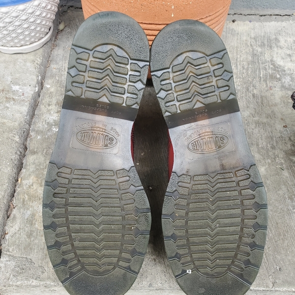 NPS SOLOVAIR Cherry Red 8 Eye Hi-Shine Derby Boots - Picture 2 of 4